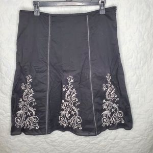 George Women's Skirt Black White Detail Side Zip